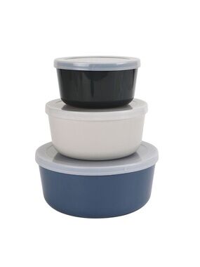 The Big One White Storage Bowl Set with Clear Lids. Set of 3